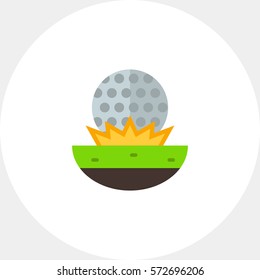 Golf Ball on Grass Icon
