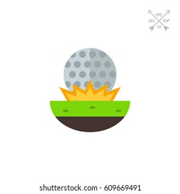 Golf Ball on Grass Icon