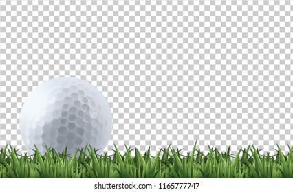 Golf ball on grass  illustration