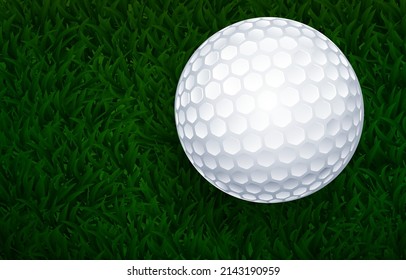 golf ball on the green grass of the golf course.