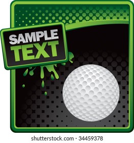 golf ball on grunge style splat background