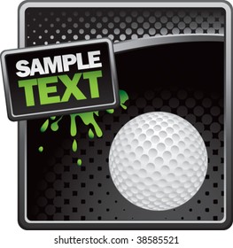 golf ball on grunge style splat background