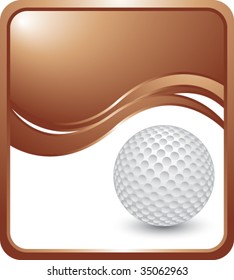 golf ball on modern style wave background