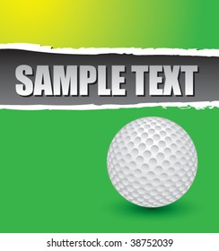 Golfball auf geripptem Papier