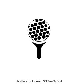 Golf Ball On Tee in schwarz Füllsymbol Vektorsymbol. Moderne Sportgeräte-Illustration. Bearbeitbare grafische Ressourcen für viele Zwecke.