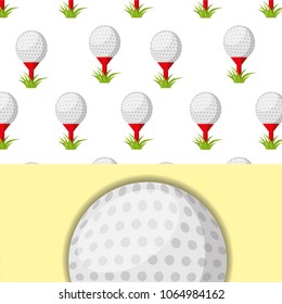 golf ball on tee and grass sport competition pattern