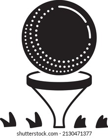 golf ball on tee with grass Concept Vector Icon Design, Club and Ball sport Symbol, Golfers Equipment Stock illustration