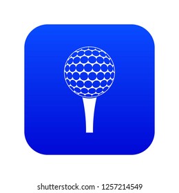 Golf ball on a tee icon digital blue for any design isolated on white vector illustration