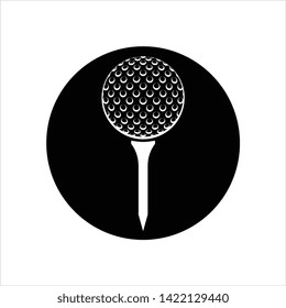 Golf Ball On Tee Icon Vector Art Illustration