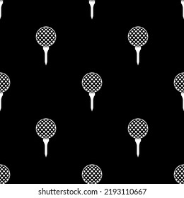 Golf Ball On Tee Icon Seamless Pattern Vector Art Illustration