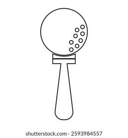 golf ball on tee icon vector set on white background.