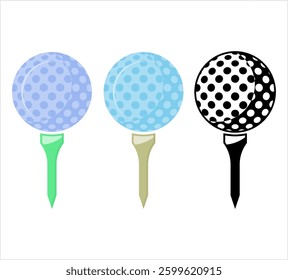 Golf Ball On Tee Icon Vector Art Illustration