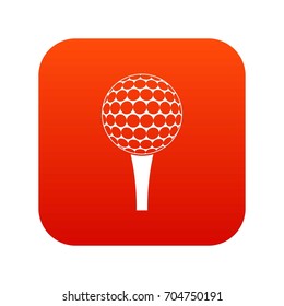 Golf ball on a tee icon digital red for any design isolated on white vector illustration