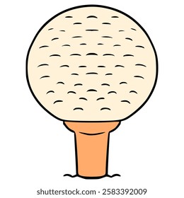 golf ball on the tee illustration hand drawn isolated vector