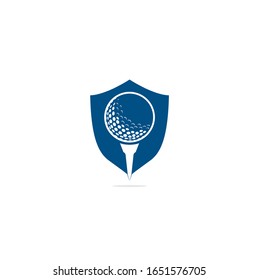 Golf Ball auf T-Logo Vektorillustration Illustration.