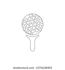 Pelota de golf en el icono de vector de icono de contorno. Ilustración de equipamientos deportivos de diseño. Recursos gráficos editables para muchos fines.