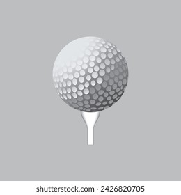 Pelota de golf en la camiseta para el juego game.vector bola de golf.