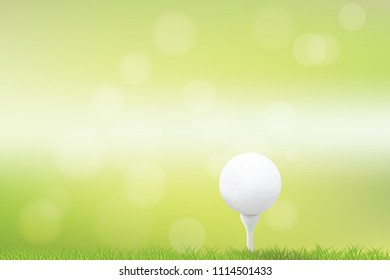 Golf ball on tee ready to be shot better Vector illustration.