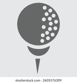 Golf ball on a tee, ready for perfect swing.