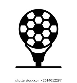 A golf ball on a tee representing the sport of golf.