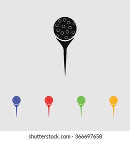 Golf ball on tee sport icon
