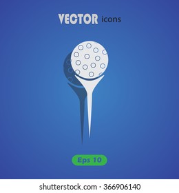 Golf Ball On Tee Sport Icon