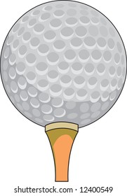 golf ball on tee (vector)