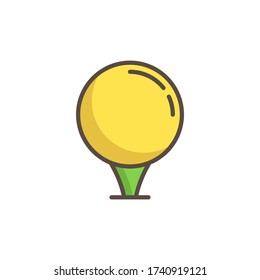 Golf ball on tee vector icon symbol sport isolated on white background