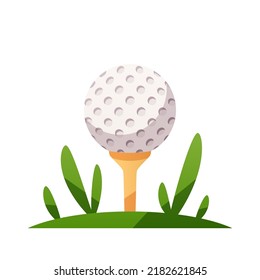 Golf ball on a tee vector isolated illustration