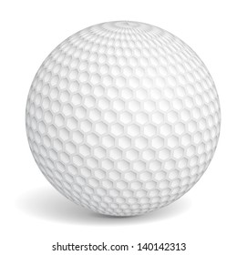 Golf ball on white background, vector eps10 illustration