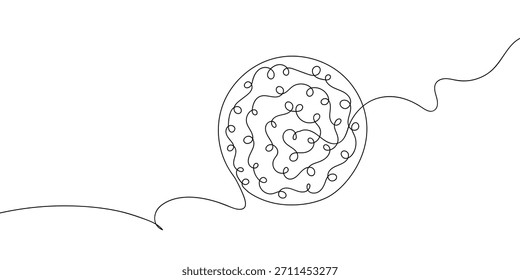 Bola de golfe em uma linha contínua estilo linear simples. Ilustração vetorial de rabiscar.