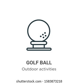 Golf ball outline vector icon. Thin line black golf ball icon, flat vector simple element illustration from editable outdoor activities concept isolated on white background