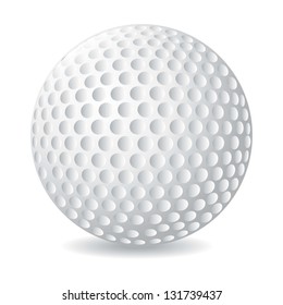 golf ball over white background. vector illustration