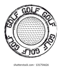 golf ball over white background. vector illustration