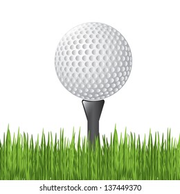 Golf Ball Over White Background Vector Stock Vector (Royalty Free ...