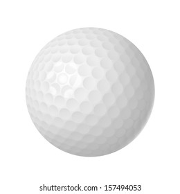 Golf ball over white isolated vector illustration