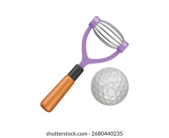  golf ball picker icon 3d illustration render