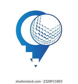 Golf ball and pin location mark vector illustration
