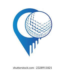 Golf ball and pin location mark vector illustration
