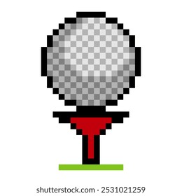 Bola de golfe no estilo pixel art