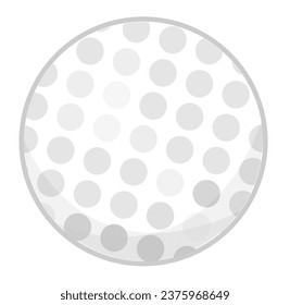 Golf ball for playing field game, isolated sports equipment for golfers. Leisure and activities, sportive events and competition, hobbies and resting or practice on court. Vector in flat style