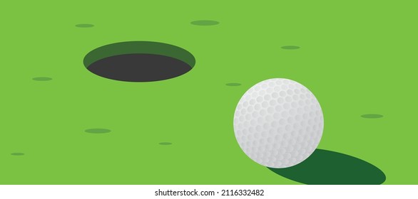 pelota de golf y golf en terreno verde