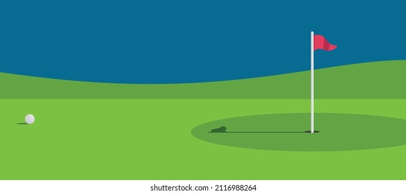 pelota de golf y golf en terreno verde