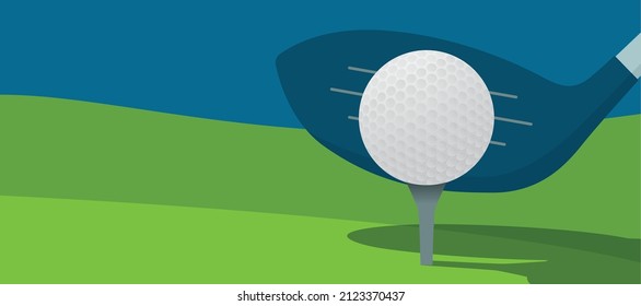 golf ball and playing golf on green ground