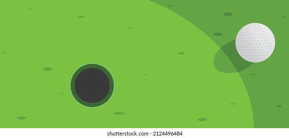 golf ball and playing golf on green ground