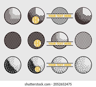 Golf Ball Printable Vector Illustration. Golf Ball silhouettes vector.
