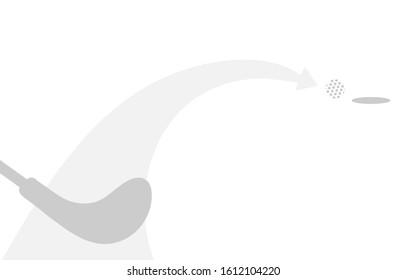 Golf Ball and Putter Chip Shot on green background vector illustration

