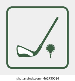 Golf Ball And Putter Icon.