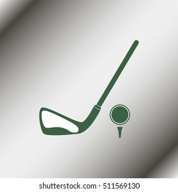 Golf Ball And Putter Icon.
