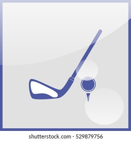 Golf Ball And Putter Icon.
